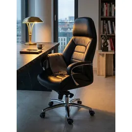 KADIMA DESIGN Chefsessel Echtleder Schwarz