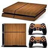 DOTBUY PS4 Skin Aufkleber Sticker Design Folie schützende Haut Schale für Sony Playstation 4 Konsole und 2 Dualshock Controller (Brown Wood)