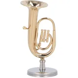 Miniatur-Tuba-Modell mit Sammelbox, Vermessingtes Euphonium-Mini-Tuba-Modell mit Box, Dekoration für die Sammlung von Musikinstrumentenmodellen