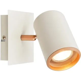 B.K.Licht Wandleuchte innen Schwenkbar GU10 Lampe, Spotleuchte Flur Metall Hellgrau Coffee - Wandlampe, Küchenlampe, Flurlampe, Schlafzimmer, Wandbeleuchtung, 12x14 cm, Hellgrau-Coffee