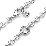 Pandora Signature Ausdrucksstarkes Pavé Kettenarmband aus Sterling Silber mit Zirkonia, Größe: 18cm, 592777C01-18