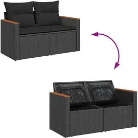 vidaXL Garten-Lounge-Set 9-tlg. schwarz