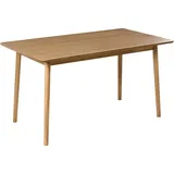 BELIANI Esstisch Helle Eiche Holzoptik aus MDF Gummibaumholz 140 x 80 cm Rechteckig Massivholz Beine Modern Skandinavisch Klassisch Esszimmer Küche - Braun