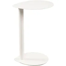 M2 Kollektion Xora Beistelltisch Weiß, Metall oval, Säule, Bodenplatte, 32x46x34 cm, einfacher Aufbau, Wohnzimmer, Wohnzimmertische, Beistelltische, Beistelltische Metall