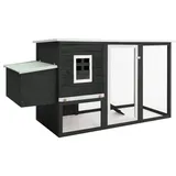 vidaXL Garten-Hühnerstall mit 1 Legenest Grau Holz