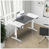 pro.tec Höhenverstellbarer Tisch Salinas elektrisch 140x60cm Weiß