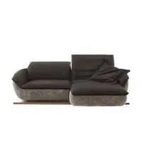 KOINOR Eckcouch Leder 3-Sitzer Blau