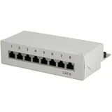 Logilink NP0016A 8 Port Netzwerk-Patchbox CAT 6 1 HE Bestückt