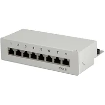 Logilink NP0016A 8 Port Netzwerk-Patchbox CAT 6 1 HE Bestückt