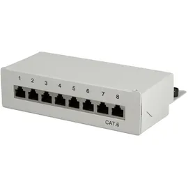 Logilink NP0016A 8 Port Netzwerk-Patchbox CAT 6 1 HE Bestückt