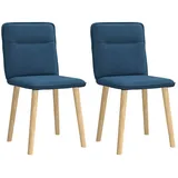 vidaXL Esszimmerstühle 2 Stk. Blau Stoff
