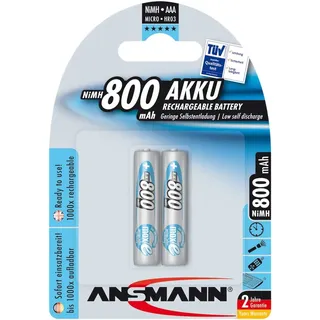 Ansmann NiMH Akku Micro AAA 800 mAh 1,2V 800mAh - 2er Blister