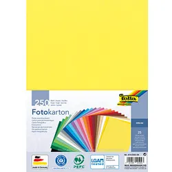 folia Fotokarton farbsortiert 300 g/qm 250 Blatt