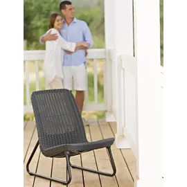 KETER Terrassenmöbel-Set 3-tlg. Rio Graphitgrau - Grau