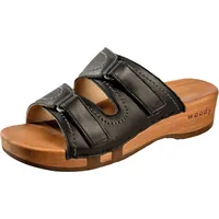 woody Damen Melina Clog Pantolette, Schwarz, 38 EU