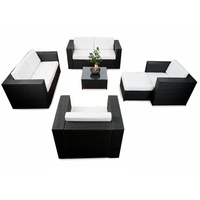 modulares 20tlg. Polyrattan Gartenmöbel XXL Lounge Sofa Set - anthrazit