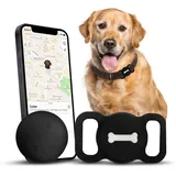 Lnicez Hunde Tracker, Haustier Tracker mit Hundehalsband Tracker Halter, Hunde Tracker ohne monatliche Gebühren für Standortverfolgung, Arbeit mit Find My, Not GPS Tracker - Nur iOS