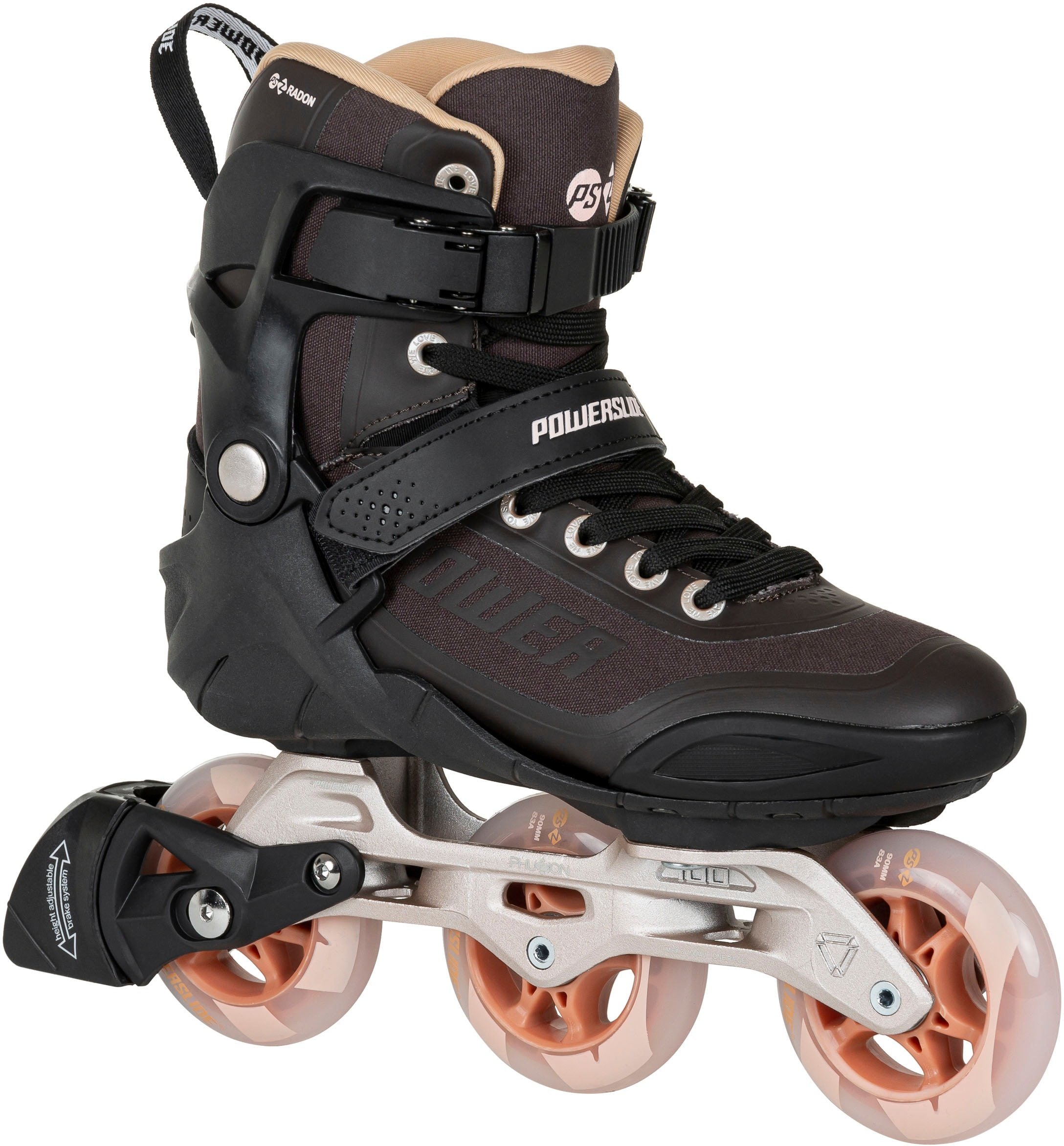 Powerslide Inlineskates »Phuzion Radon Bronze 90« Powerslide schwarz, braun, bronzefarben 41