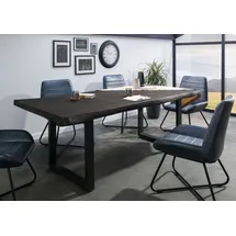 Massivmoebel24 Baumtisch 200 x 77 x 100 cm grau