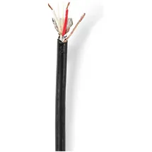 Nedis Mikrofonkabel 2x 0.35 mm2 Kupfer 100.0 m rund, PVC Schwarz - 2 x - Verlängerungskabel