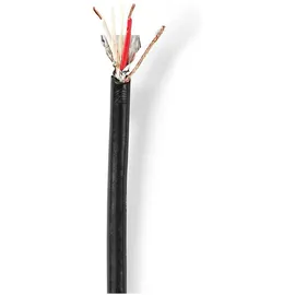 Nedis Mikrofonkabel 2x 0.35 mm2 Kupfer 100.0 m rund, PVC Schwarz - 2 x - Verlängerungskabel