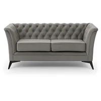 S-STYLE Chesterfield Einzelsofa  Wilhelm ¦ grau ¦ Maße (cm): B: 175 H: 78