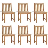 vidaXL Gartenstühle 6 Stk. mit Kissen Massivholz Teak