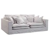 Massivmoebel24 Hussensofa 3-Sitzer 236x138x76 weiß KINGSTON