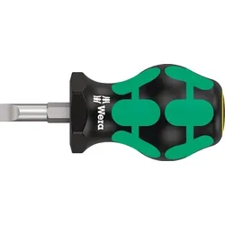 Wera Schraubendreher 335 Stubby Schneiden-B.6,5mm Klingen-L.24,5mm 2K-Griff Rundkl. - 5008843001