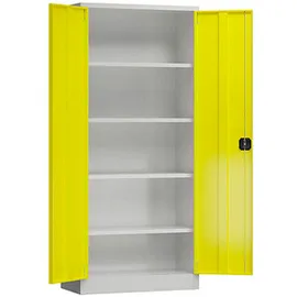Classix Stahlschrank X-530336 zinkgelb, lichtgrau 80,0 x 38,0 x 180,0 cm, aufgebaut