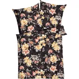 KAEPPEL Magnolia Floral Schwarz 135 x 200 cm + 80 x 80 cm