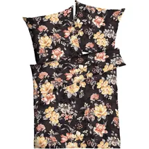 KAEPPEL Magnolia Floral Schwarz 135 x 200 cm + 80 x 80 cm