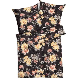 KAEPPEL Magnolia Floral Schwarz 135 x 200 cm + 80 x 80 cm
