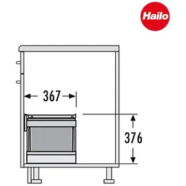 HAILO Abfallsammler 3644801 30 Liter Raumspar Tandem S plus 18/12 - Hellgrau