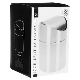 Mojawo Edelstahl Abfalleimer 1 l Silber