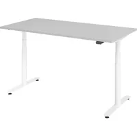 Bümö Schreibtisch, Grau, Weiß, Nachbildung, Rechteckig, 80x72x160 cm, FSC