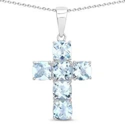 Rafaela Donata Kette Kreuz Sterling Silber Amethyst in Light Blue Damen 
