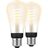 Philips Hue Filamentlampe White Ambiance Edison E27 Doppelpack