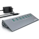 Primewire USB 3.2 Gen2 Hub, 7 Port Verteiler aktiv mit Netzteil, 10 Gbit/s