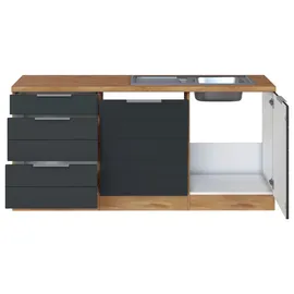 Held Winkelküche L-Form 240 x 180 cm grau