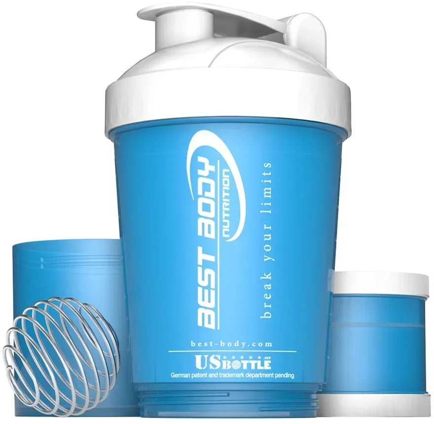 Preisvergleich Produktbild Eiweiß Shaker USBottle - blau/weiß - Design Best Body Nutrition - Stück