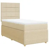 vidaXL Boxspringbett mit Matratze Creme 90x190 cm Stoff