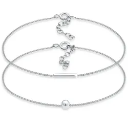 Elli 2er Set Geo Symbole Basic Stab Ball 925 Silber Damen 