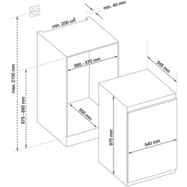 Telefunken EK88S134E Einbaukühlschrank (126 l, 875 mm hoch)