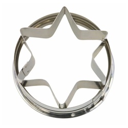STÄDTER Ausstechform Linzer Stern Außenring Ø 4.8 cm, Edelstahl silberfarben