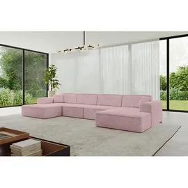 altdecor Wohnlandschaft IREA-U2-v3 - 386x165x77 cm Rosa