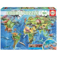 Educa Dinosaurier, 150 Teile Puzzle für Kinder ab 6 Jahren, Dinos, Geopuzzle, Lernpuzzle (18997)