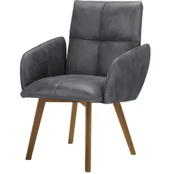Woodford Esszimmerstuhl  mit Steppung im Rücken Leonie , grau , Maße (cm): B: 66 H: 93 T: 66.0