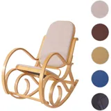 Mendler Schaukelstuhl M41, Schwingsessel Fernsehsessel, Massiv-Holz - Eiche-Optik, Stoff/Textil beige