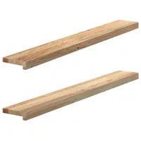 vidaXL Fensterbank Fensterbänke 2 Stk. Unbehandelt 120x15x2 cm Massivholz Eiche beige
